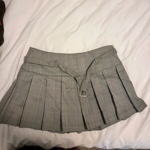 Gray Pleated Women's Skirt